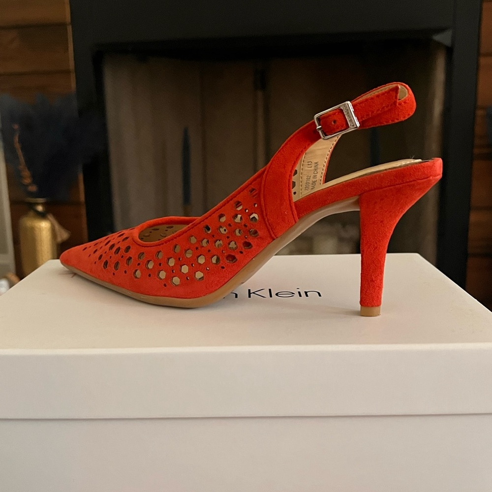 Calvin Klein Summer Coral Slingback Heels 6M